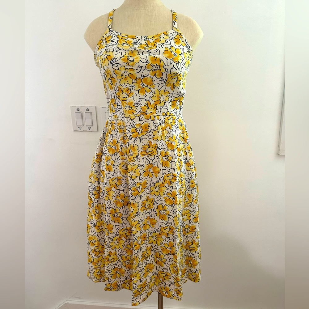 Pact Fit & Flare Midi Dress - Yellow Floral